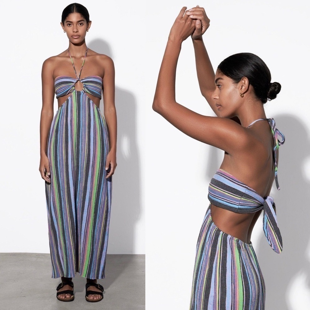 NWT Mara Hoffman Laila Maxi Dress in Multi Stripes - Picture 1 of 14